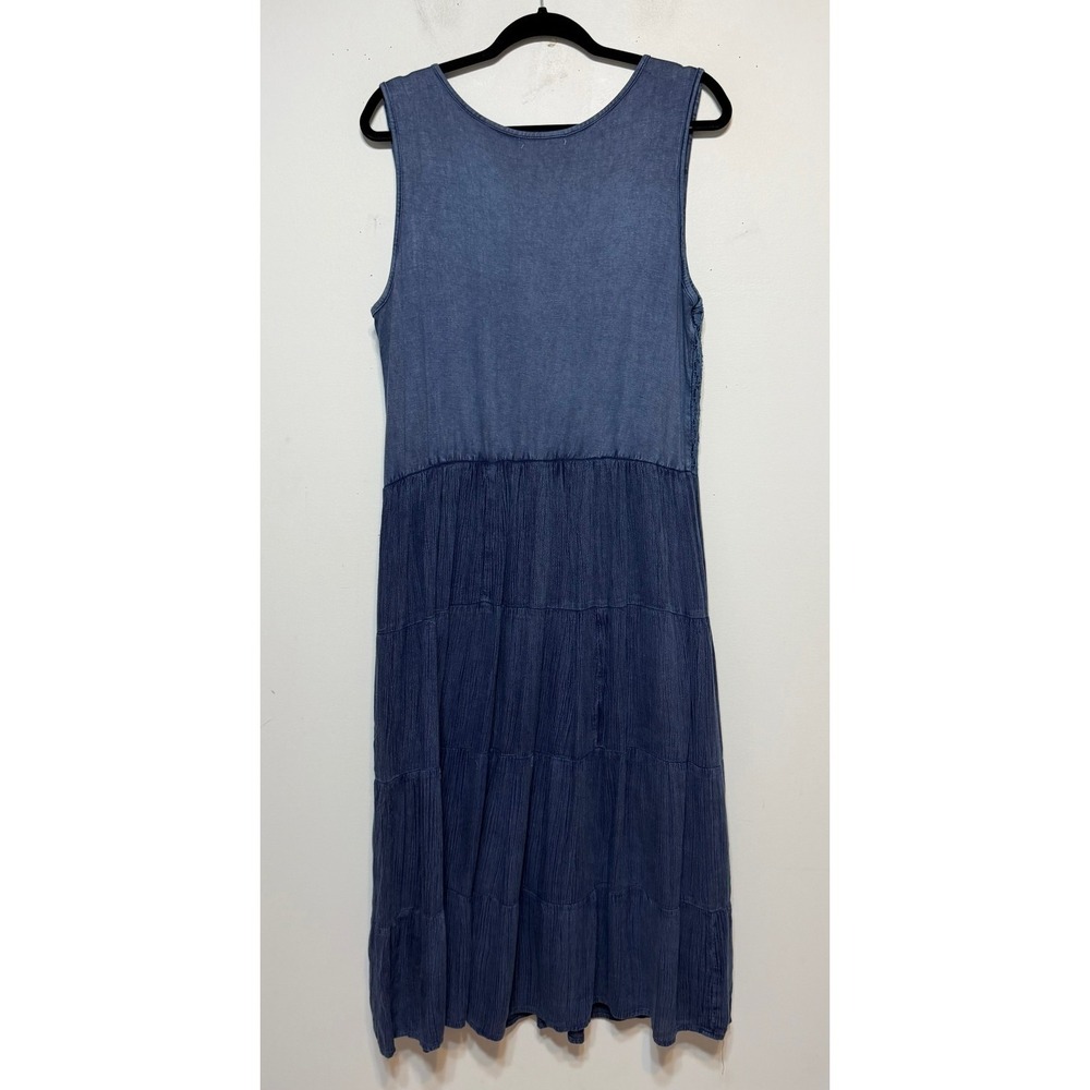 Studio West Blue Sleeveless Midi Dress with Crochet Bodice - Picture 3 of 15